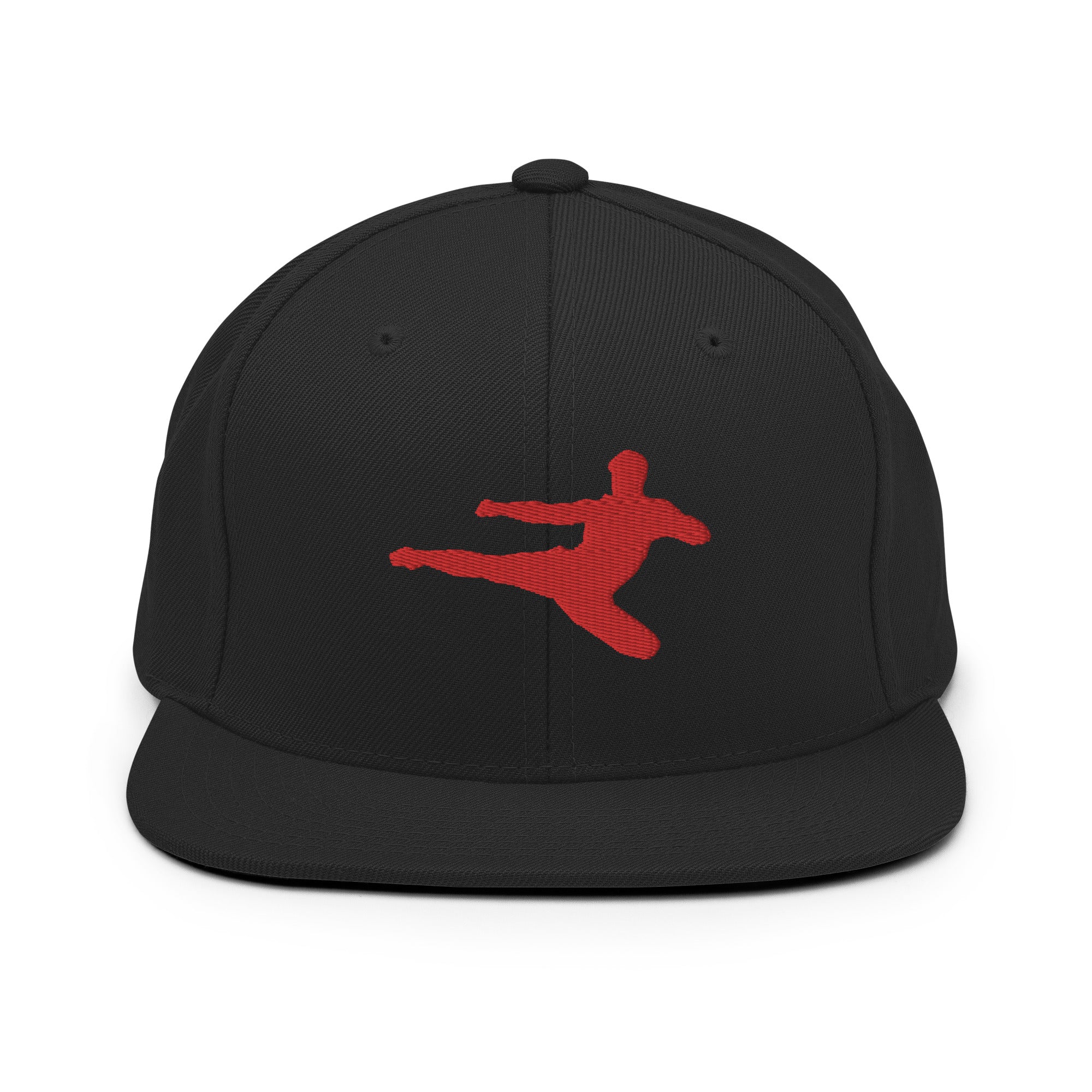 Kickboxer Flying Kick Logo Snapback Hat