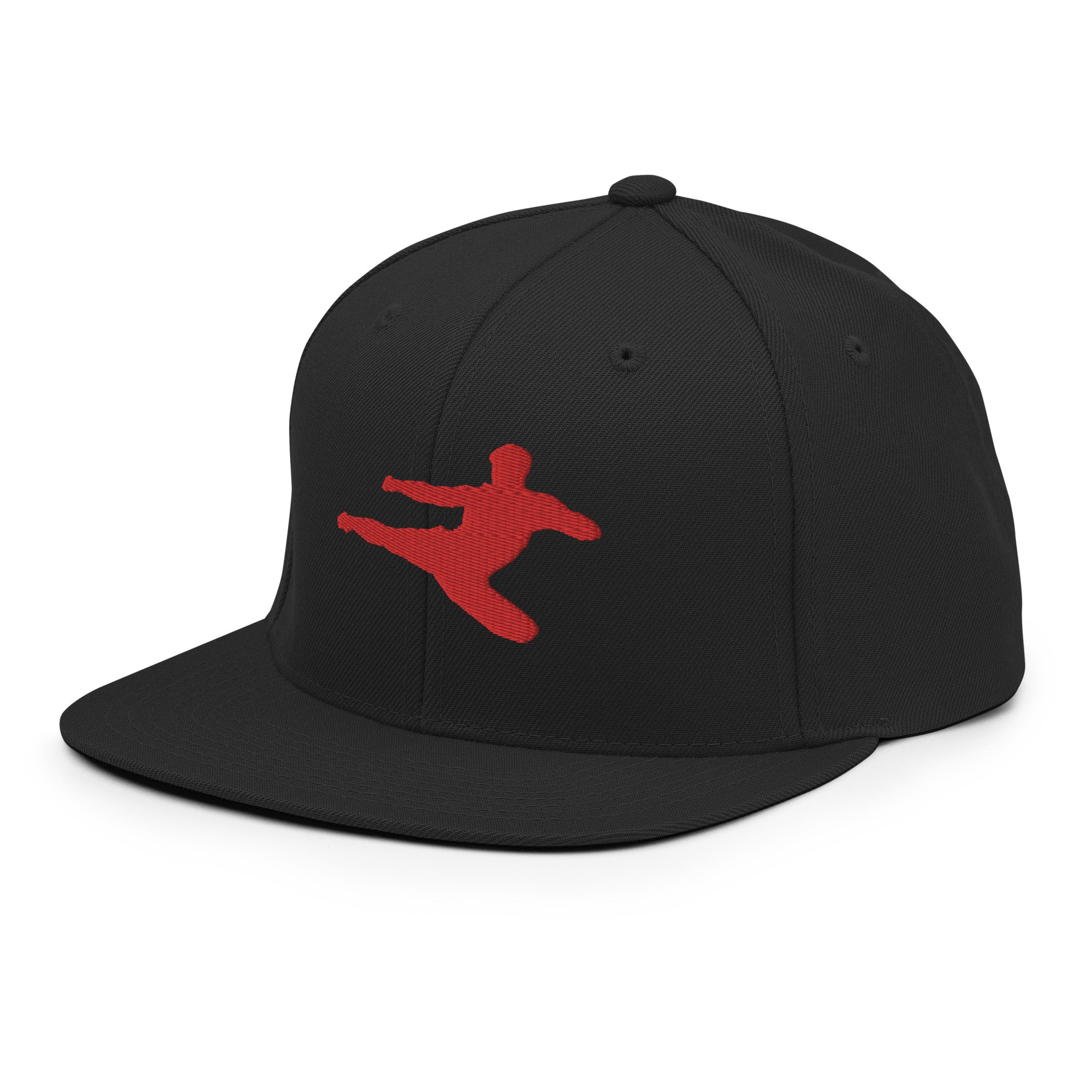 Kickboxer Flying Kick Logo Snapback Hat