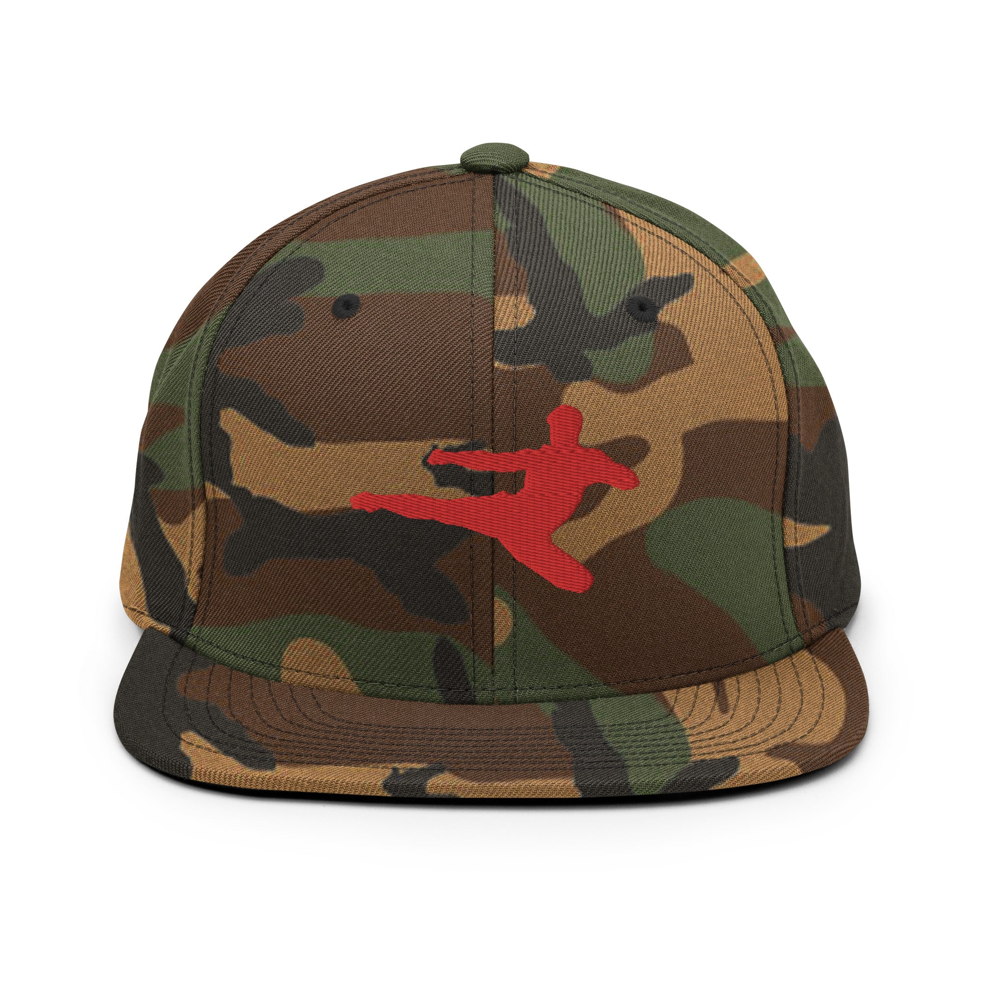 Kickboxer Flying Kick Logo Snapback Hat
