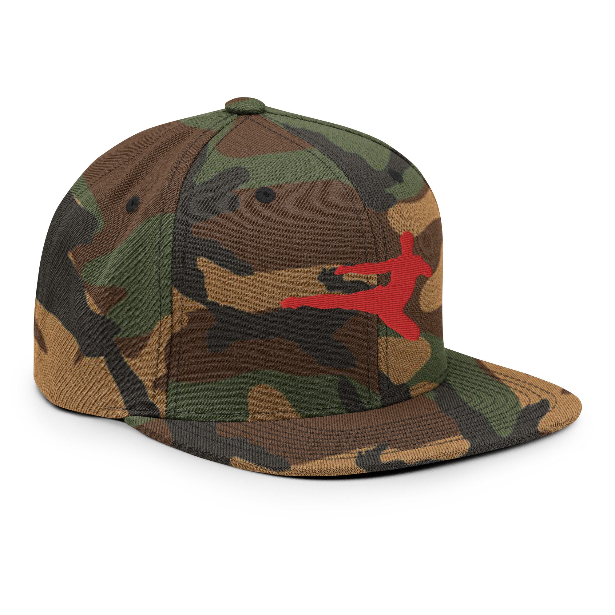 Kickboxer Flying Kick Logo Snapback Hat