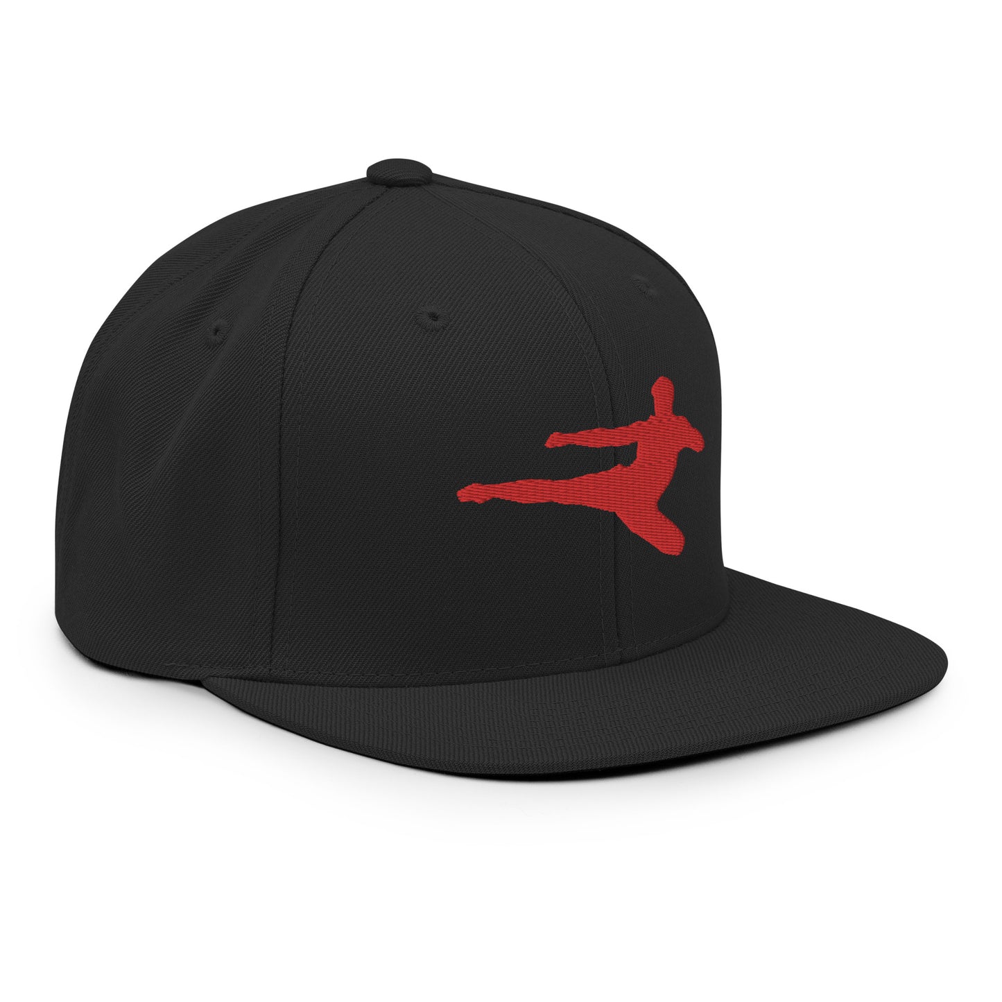Kickboxer Flying Kick Logo Snapback Hat